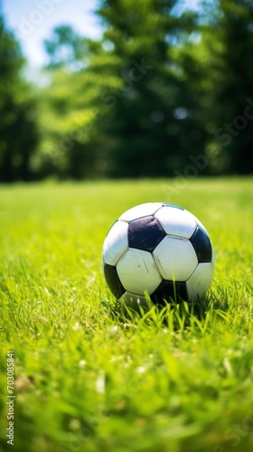A Soccer Ball on a Lush Green Field