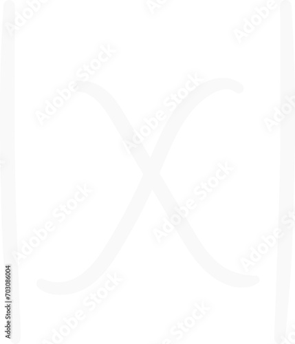 Cute Math Symbol Letter X with Vertical Bars |x|, Mathematics Subject Education