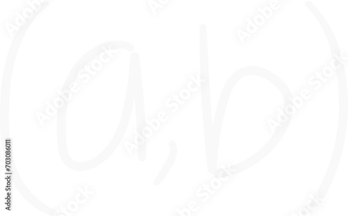 Cute Mathematic Open Interval Sign Symbol (a,b), Math Subject Education