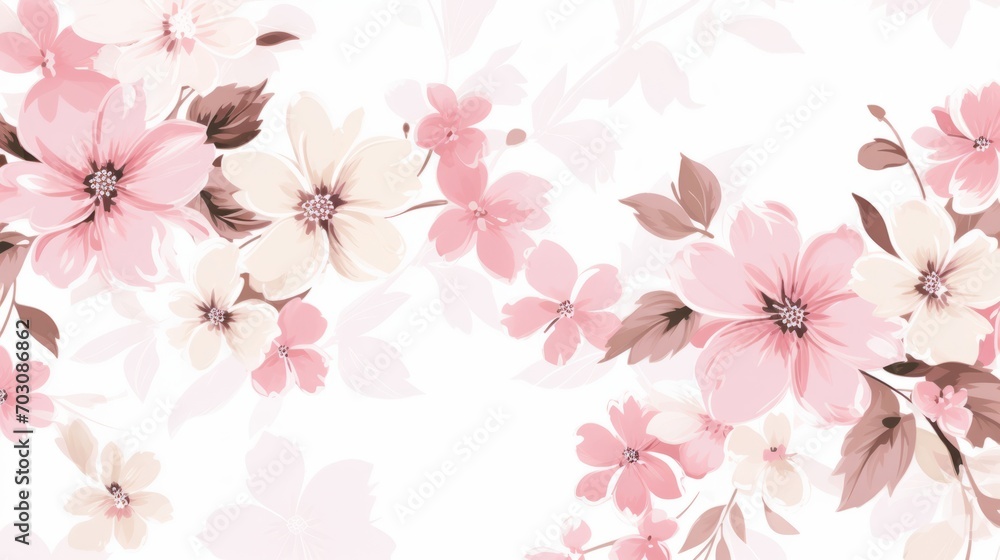 Vibrant and colorful flower garden filled with blooming pink flowers Vibrant and colorful flower garden filled with blooming pink flowers