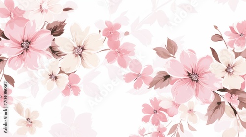 Vibrant and colorful flower garden filled with blooming pink flowers