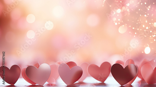 Valentine banner background, heart pink color