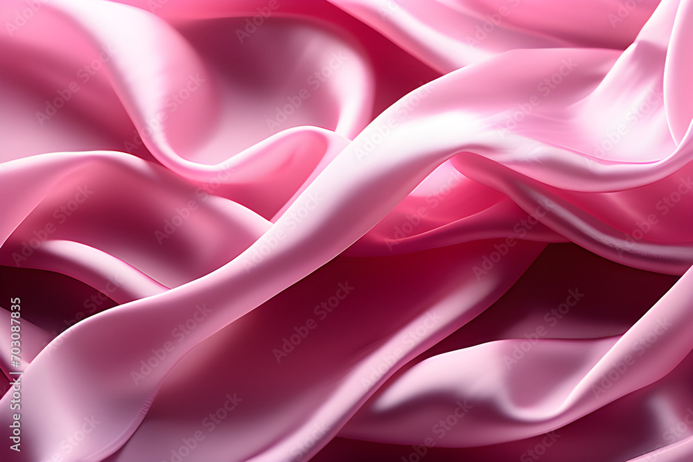Fototapeta premium Rhythm collection of pink silk fabric Generative ai