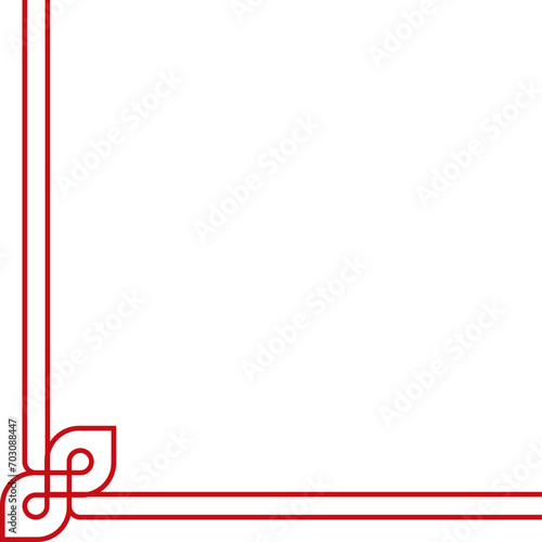 Wallpaper Mural Traditional Asian Frame Corner Element, Red Border Shape Decorative Chinese Ornament Torontodigital.ca