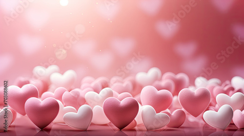 Valentine banner background, heart pink color