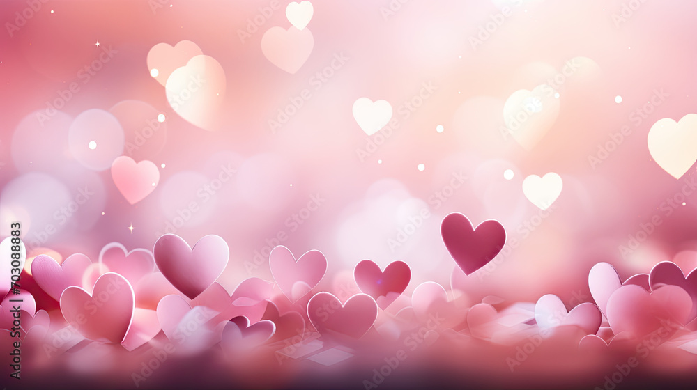Valentine banner background, heart pink color
