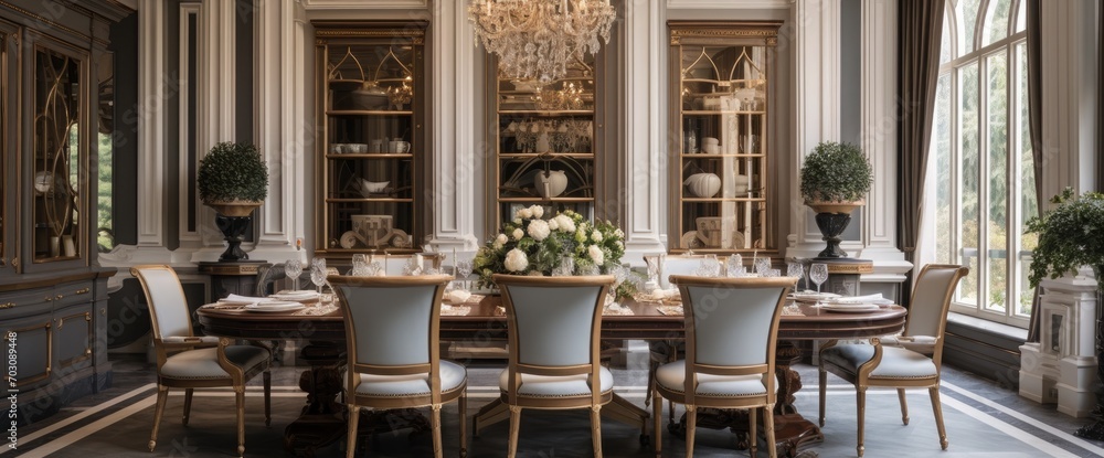 Dining Room Interior in Luxury Home Dining Room Interior in Luxury Home