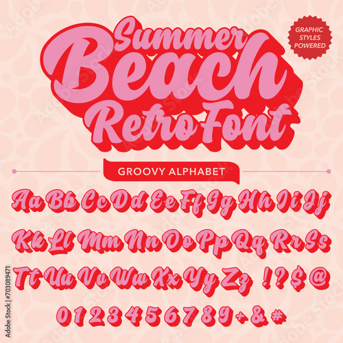 summer beach typography retro Font template