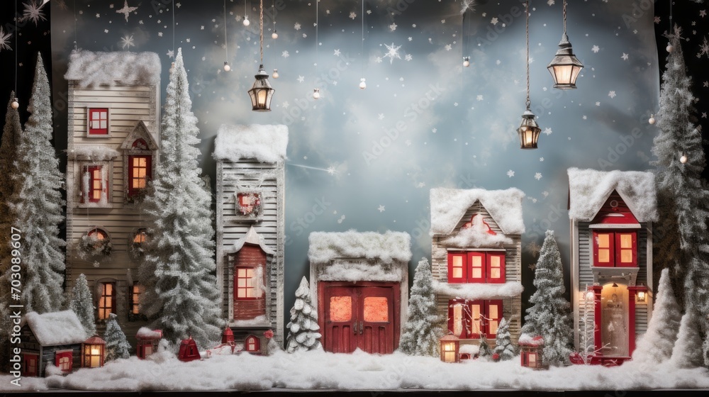 Whimsical holiday backdrop, inviting viewers into a world of Christmas magic