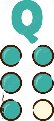 Font Q Braille Capital Alphabet Letter Uppercase