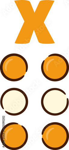 Letter X Braille Signs Font Capital Alphabet Uppercase