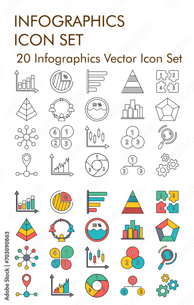 20 Infographics vector icon set 20 Infographics vector icon set