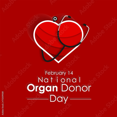 National Organ Donor day observed each year on February 14th . Donor Day aims to raise awareness of the live. Vector illustration