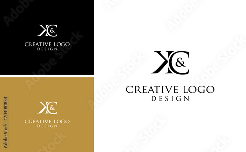 Initial luxury letter KC or CK logo design vector photo