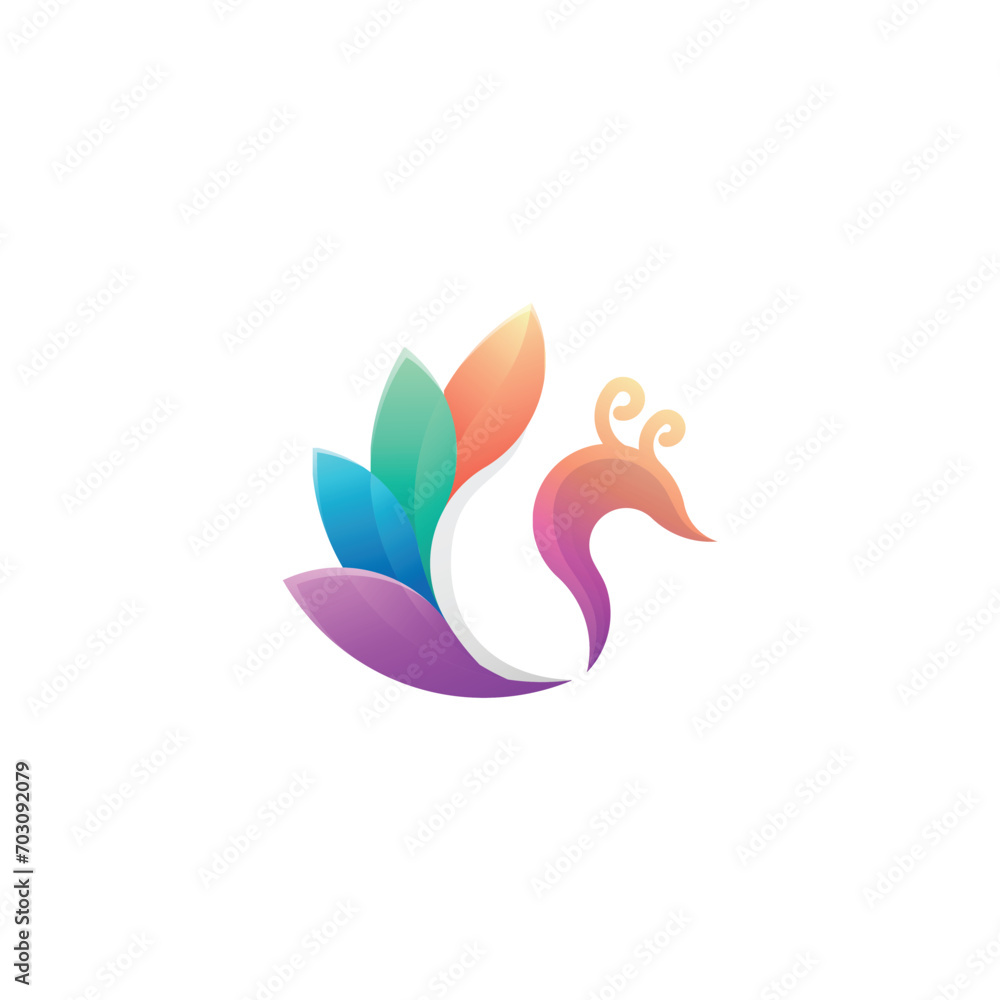 Fototapeta premium peacock colorful mascot logo