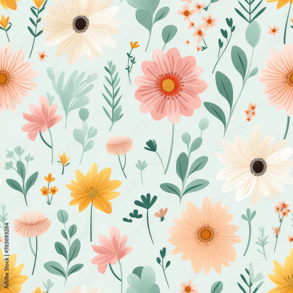 custom made wallpaper toronto digitalSpring Floral Seamless Pattern for Wallpapers, Backgrounds etc