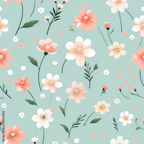 Spring Floral Seamless Pattern for Wallpapers, Backgrounds etc © sravanthi