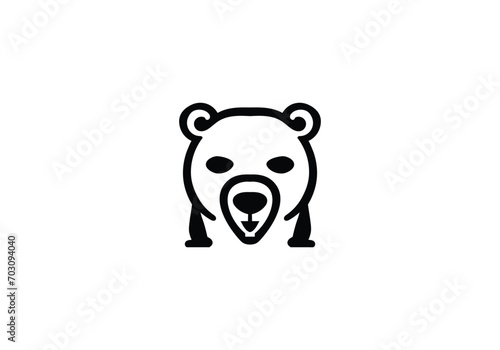 Cave Bear minimal style icon illustration design