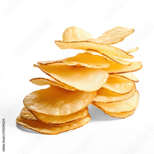 Natural potato chips on isolate transparency background  PNG