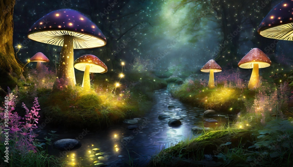 mushroom forest that glow at night mushroom forest that glow at night