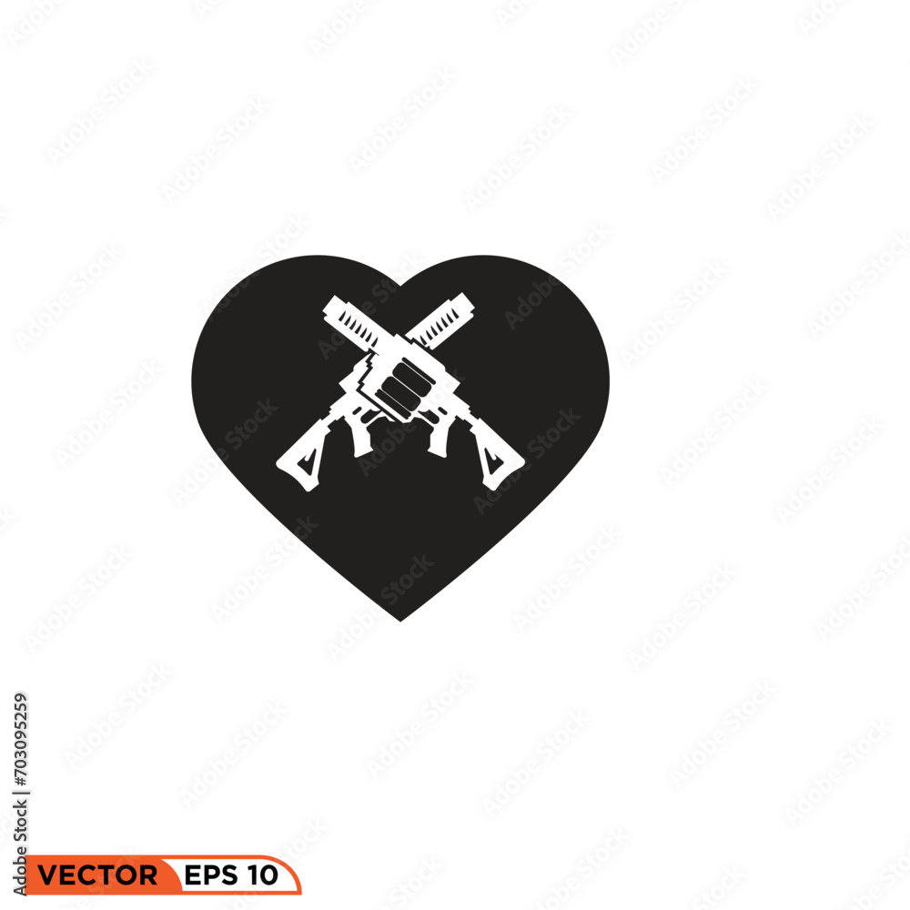 Grenade launcher weapon icon vector graphic of template Grenade launcher weapon icon vector graphic of template