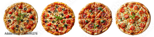 Pizza png collection, top view