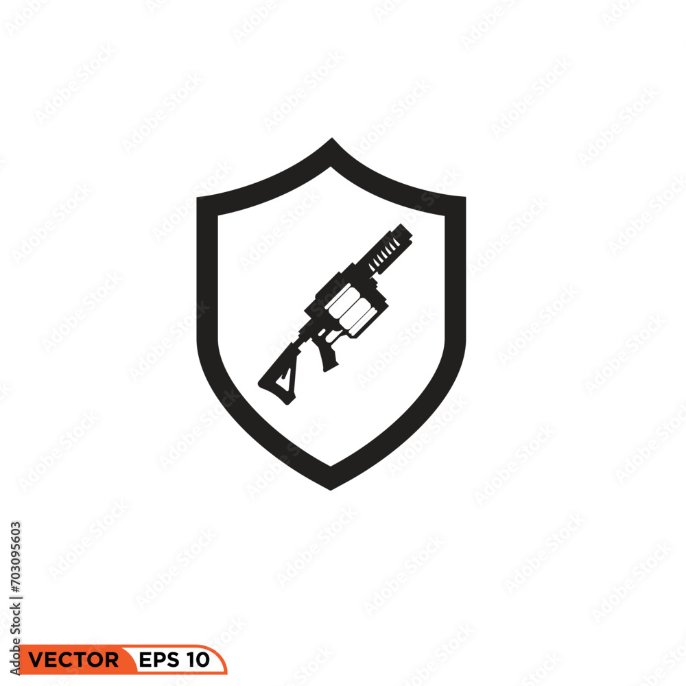 Grenade launcher weapon icon vector graphic of template Grenade launcher weapon icon vector graphic of template