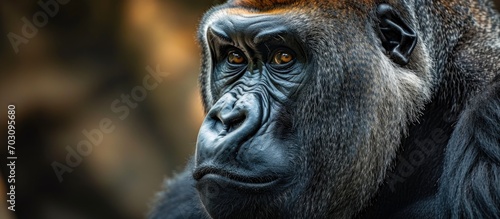 Close-up of a Western Lowland Silverback Gorilla. © 2rogan