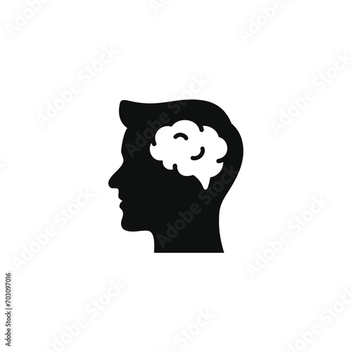 Brain icon isolated on transparent background