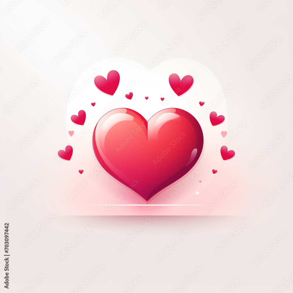 Romantic heart symbol sticker full of love, for Valentine's Day celebration, Generate AI.