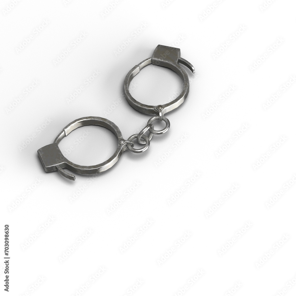 レトロ 手錠 3D CG Rendered Images 影付き 透過影 半透明影 透過PNG レトロ 手錠 3D CG Rendered Images 影付き 透過影 半透明影 透過PNG