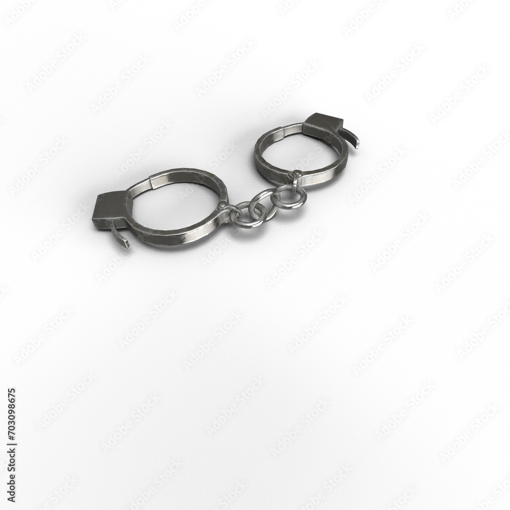 レトロ 手錠 3D CG Rendered Images 影付き 透過影 半透明影 透過PNG レトロ 手錠 3D CG Rendered Images 影付き 透過影 半透明影 透過PNG