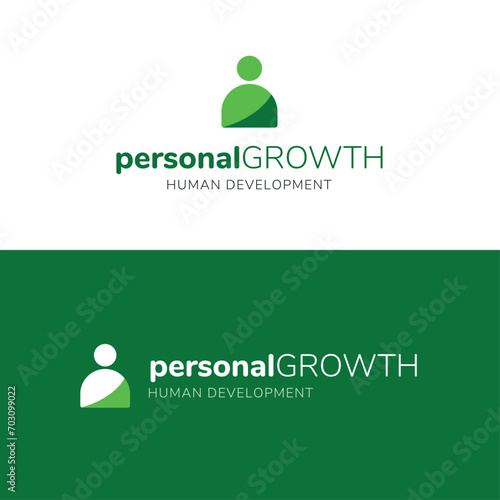 Personal Growth, human development self-improvement logo vector template