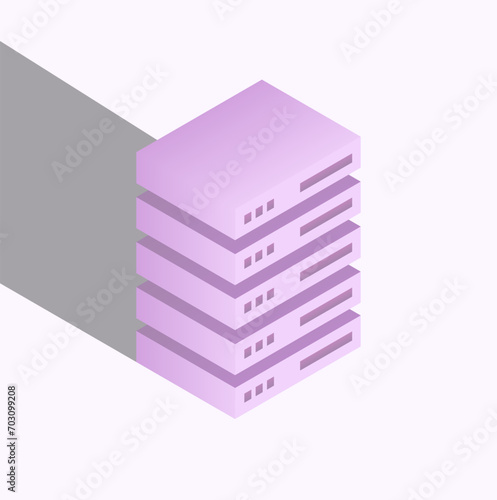 Illustration vector graphic of isolated isometric server storage.