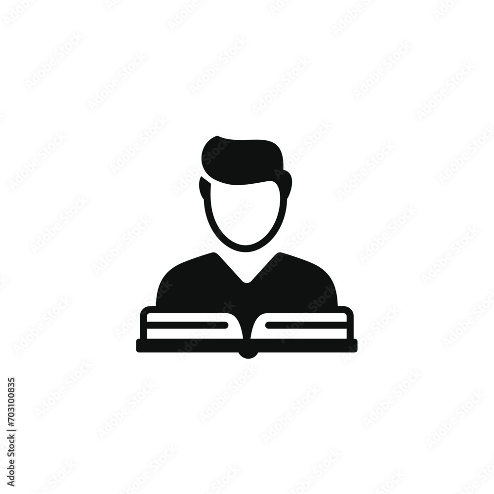 Studying icon isolated on transparent background. Reading book icon