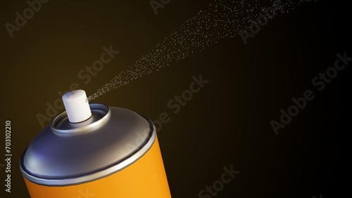 3d rendering of isolated yellow insect repellent spray bottle photo