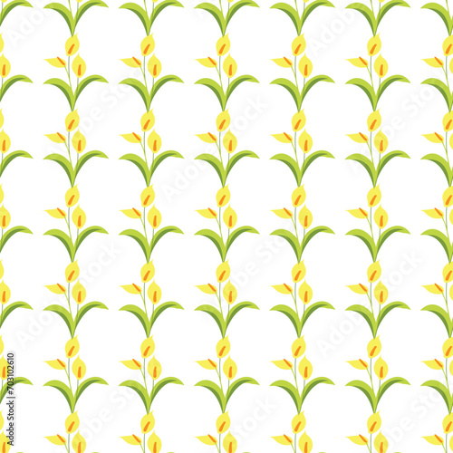 Free vector tropical seamless pattern on white background.