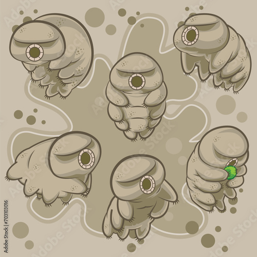Tardigrade cartoon Cute 6 Movement