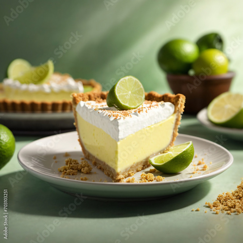 Key Lime Pie - Tangy Citrus Bliss on a Crispy Graham Cracker Crust