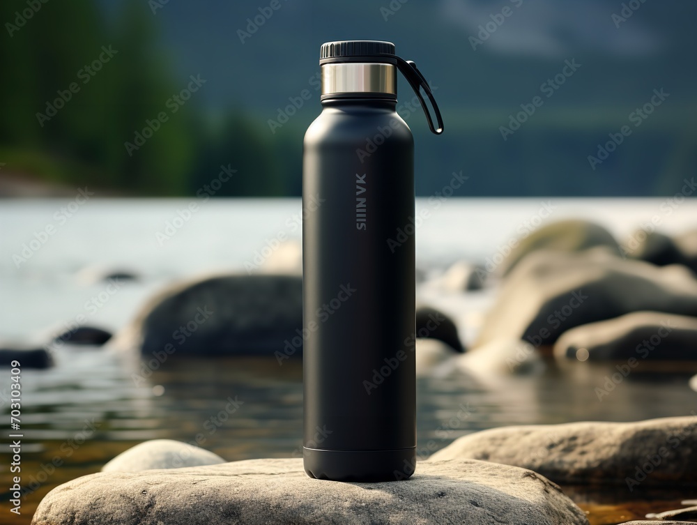 Dynamic Sports Water Bottle Mockup - AI Generated Dynamic Sports Water Bottle Mockup - AI Generated