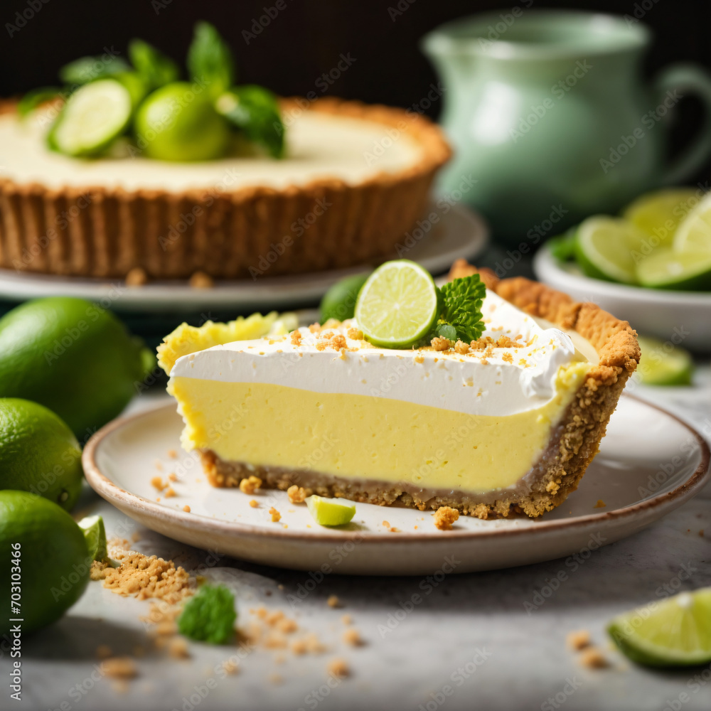 Key Lime Pie - Tangy Citrus Bliss on a Crispy Graham Cracker Crust Key Lime Pie - Tangy Citrus Bliss on a Crispy Graham Cracker Crust
