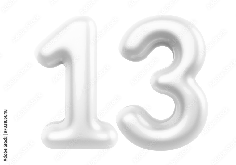 White Bubble Number 13 luxury render White Bubble Number 13 luxury render
