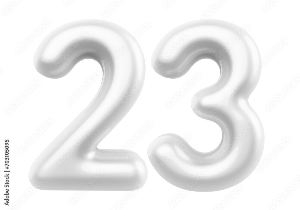 White Bubble Number 23 luxury render White Bubble Number 23 luxury render