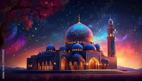 Beautiful mosque for ramadan kareem