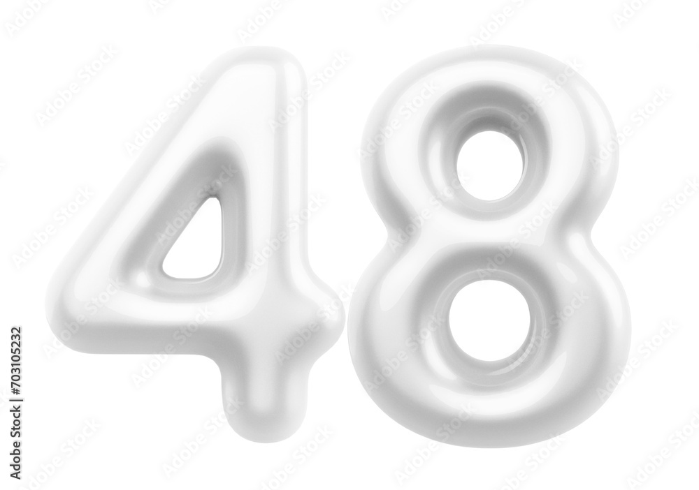 White Bubble Number 48 luxury render White Bubble Number 48 luxury render