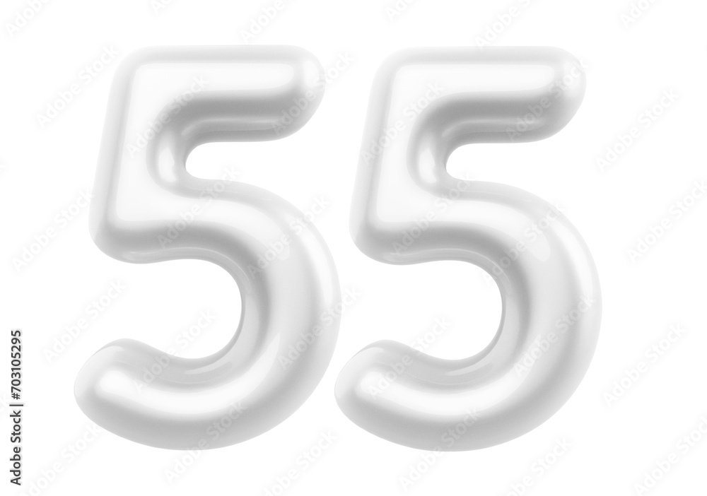 White Bubble Number 55 luxury render White Bubble Number 55 luxury render