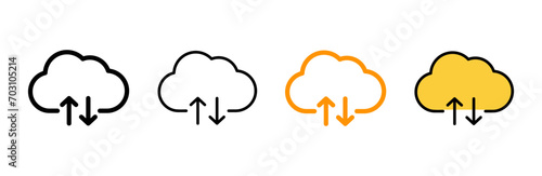 Cloud icon set vector. cloud sign and symbol
