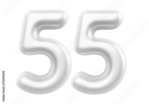 White Bubble Number 55 luxury render