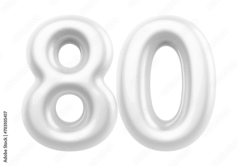 White Bubble Number 80 luxury render White Bubble Number 80 luxury render