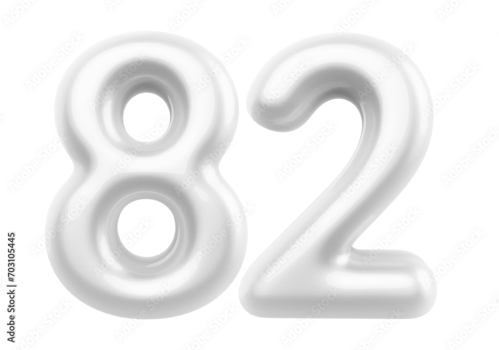 White Bubble Number 82 luxury render White Bubble Number 82 luxury render